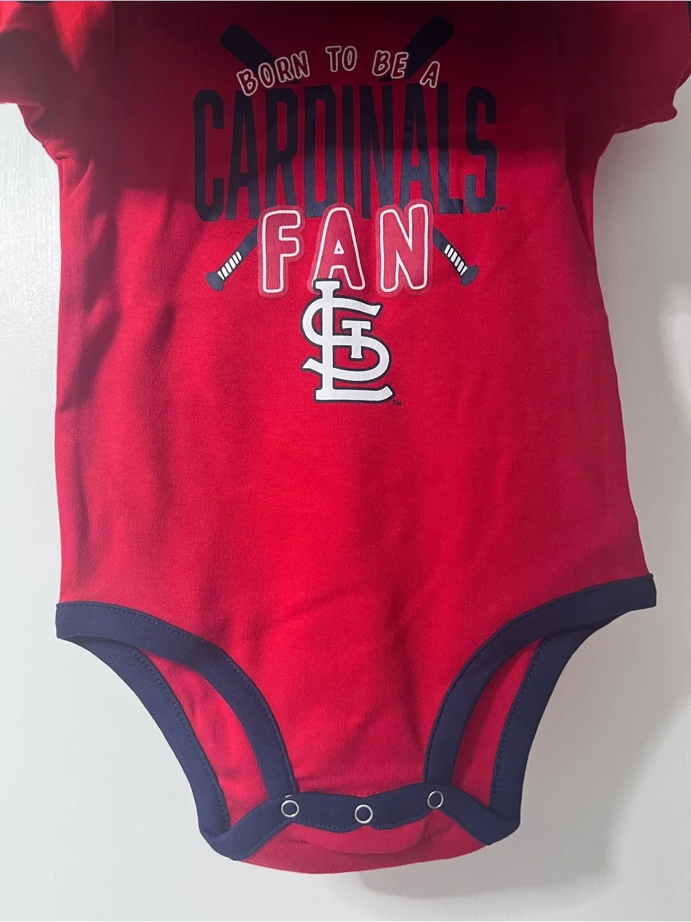 MLB St. Louis Cardinals Gray, Navy & Red 3-Pack Baby Bodysuits 24month